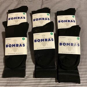 Bombas Socks 🧦Black - 6 Pairs - Medium -Unisex For Women & Men - Mid Calf